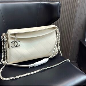 Chanel Cream Quilted Crossbody Bag